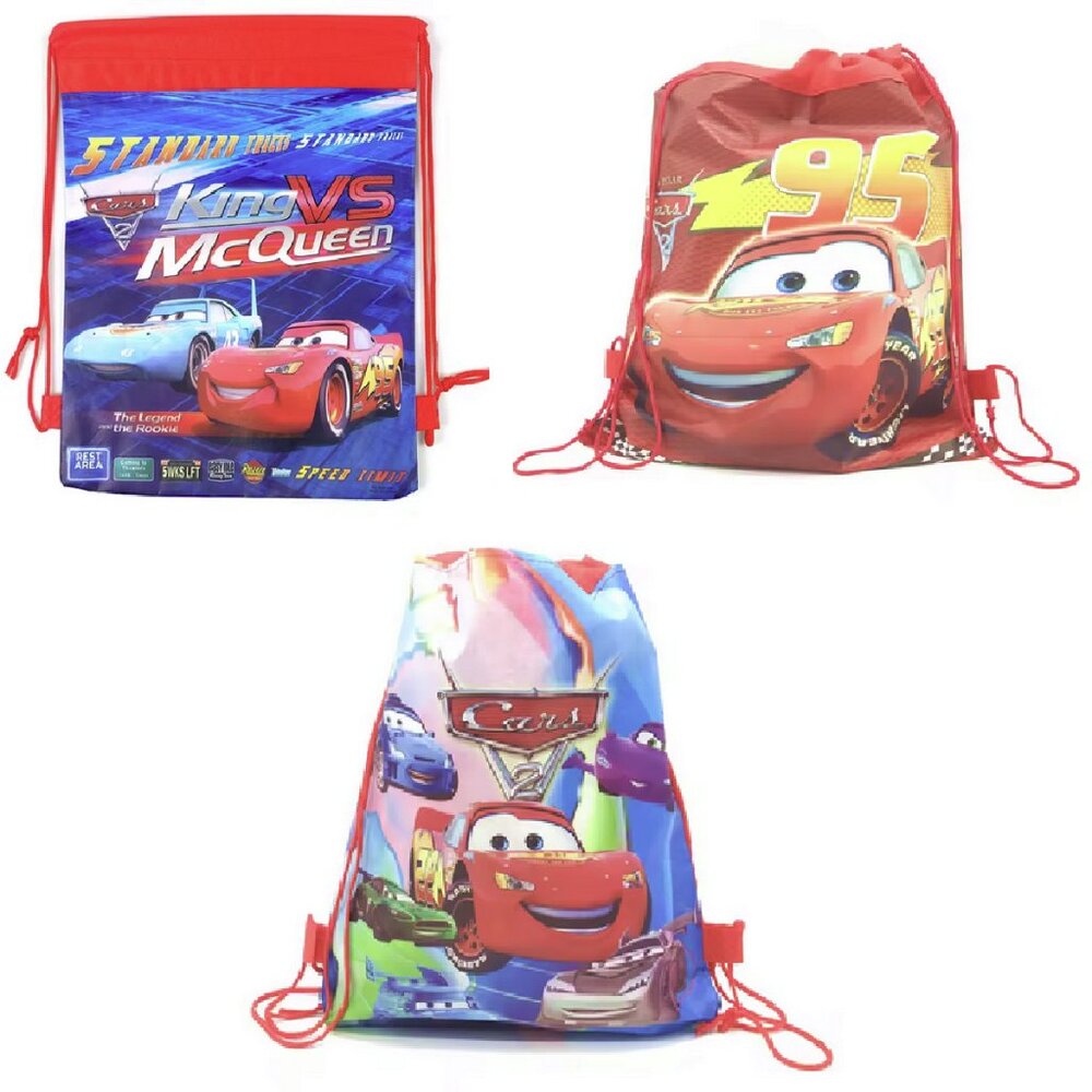Disney Pixar Cars 2 Lightning McQueen Drawstring Tote Bags Party Favors 12 Pcs - Picture 4 of 11